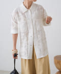 Omekashi(オメカシ) 【スタイリングのポイントに】ジャガードシャツジャケット
