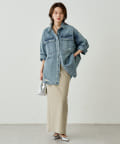 LOUNGEDRESS【Ｓサイズ登場！】ダメージデニムシャツ オフホワイト Loungedress ブラウス シャツ ダメージデニムシャツ レディース