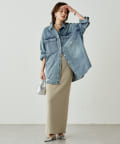LOUNGEDRESS【Ｓサイズ登場！】ダメージデニムシャツ オフホワイト LOUNGEDRESS【Sサイズ登場！】ダメージデニムシャツ オフホワイト