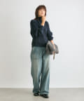 美品　リヴドロワ　MONN.:.(モン) コットンハイネックニット　ネイビー MONN.:.(モン)】コットンハイネックニット | RIVE DROITE