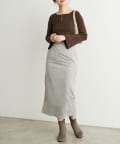 natural couture(ナチュラルクチュール) スエードベルト付きスカート