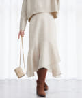 La boutique BonBon(ラブティックボンボン) 【歩く姿が美しく見える】ジャガードイレヘムマーメイドスカート