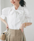 La boutique BonBon】】ボウタイパフスリーブブラウス | OUTLET
