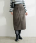 natural couture(ナチュラルクチュール) ポンチスエードハイウエストタイトスカート
