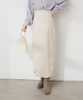 natural couture(ナチュラルクチュール) ポンチスエードハイウエストスカート