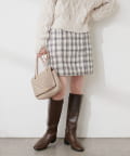 natural couture(ナチュラルクチュール) フェイクウール台形ミニスカート