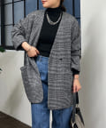 un dix cors】グレンチェックノーカラージャケット | OUTLET