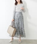 natural couture(ナチュラルクチュール) osono長さ変えれるチュール刺繍レーススカート
