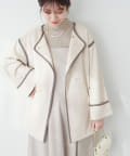 natural couture(ナチュラルクチュール) 配色お上品ミドル丈トッパーコート