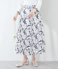 natural couture(ナチュラルクチュール) メッシュ×フラワー刺繍レーススカート