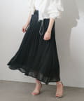 natural couture(ナチュラルクチュール) シアーシャイニーフレアギャザースカート