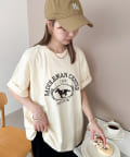 DISCOAT(ディスコート) 【ユニセックス】ロゴ刺繍モチーフプリントTシャツ