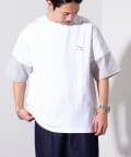 FREDY & GLOSTER(フレディ アンド グロスター) 【GLOSTER】フレンチブルドッグ刺繍 フットボールTシャツ 5分袖