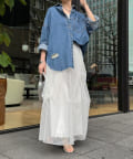 DOUDOU チュールタックスカート DouDou（ドゥドゥ）の「チュールタックスカート（）」 - WEAR