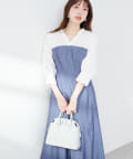 natural couture(ナチュラルクチュール) WEB限定 /【プチナチュ】ドッキングシャツワンピース