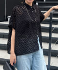 Jena　espace merveilleux(ジェナ　エスパスメルヴェイユ) 襟付きジャガードブラウス