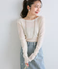 La boutique BonBon フロッキーチュールオフショルカットソー 女子力UP・再入荷】フロッキーチュールオフショルカットソー（T