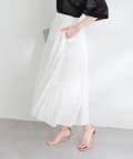natural couture(ナチュラルクチュール) インド綿ボイル裾切替ギャザースカート