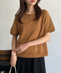 Chez toi(シェトワ) フロスト加工裏毛ラグラン半袖プルオーバー
