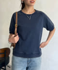Chez toi(シェトワ) フロスト加工裏毛ラグラン半袖プルオーバー