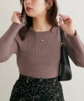 natural couture(ナチュラルクチュール) 裏シャギー2WAYリブニットプルオーバー