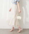 natural couture(ナチュラルクチュール) オーガンジー刺繍シアースカート