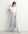 natural couture(ナチュラルクチュール) オーガンジー刺繍シアースカート
