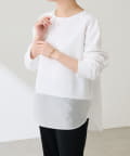COLLAGE GALLARDAGALANTE(コラージュ ガリャルダガランテ) 【シアー切替が登場＆再入荷！】カットジョーゼットロンT/Tブラウス