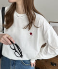 DISCOAT(ディスコート) 【新色追加!/WEB限定】ハート刺繍ワンポイントロンT