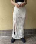 Pasterip(パセリ) Crochet lace slit skirt