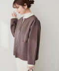 natural couture(ナチュラルクチュール) 【WEB限定】WZIPニットジャケット