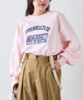 CIAOPANIC TYPY(チャオパニックティピー) USAコットンプリント袖ボリュームスリーブロゴロンTee