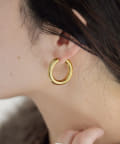 ear PAPILLONNER(イア パピヨネ) 《インフルエンサーUCHIDA企画》キャッチレス/金属アレルギー対応/ステンレス/28mmフープピアス