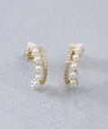 3COINS(スリーコインズ) パールキュービックフープピアス