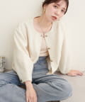 natural couture(ナチュラルクチュール) 【Web限定】金釦ショート丈ジャケット