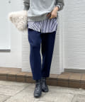 DOUDOU(ドゥドゥ) 【WEB限定】ストレッチサイドタックパンツ
