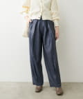 NICE CLAUP / OLIVE des OLIVE OUTLET(ナイスクラップ  / オリーブ デ オリーブ アウトレット) 【natural couture】セルフカット楽ちんタックデニムパンツ