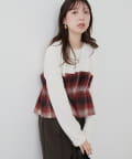 natural couture(ナチュラルクチュール) 【WEB限定】ビスチェ風ドッキングリブカットTOPS