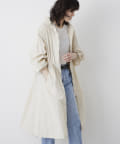 【新品】Whim Gazette ギャザーフーデッドコート アイボリー最終値下げ THE PAUSE】ギャザーフーデッドコート | Whim Gazette(ウィム