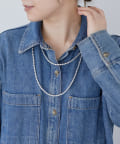 ear PAPILLONNER(イア パピヨネ) 《追加/スターリングシルバー》ナバホパール5×125cmネックレス