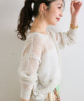 【早い者勝ち】 ラブティックボンボン ラメメッシュニット イエロー 程よいきらきら】ラメメッシュニット | La boutique BonBon(ラブ