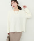 natural couture(ナチュラルクチュール) 【mamamo】配色ステッチ２WAYトップス