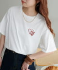 DISCOAT(ディスコート) 【WEB限定】ハート刺繍Tシャツ