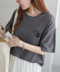 DISCOAT(ディスコート) 【WEB限定】ハート刺繍Tシャツ
