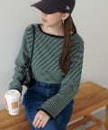 DISCOAT(ディスコート) 【WEB限定】細ボーダーTシャツ
