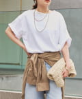 un dix cors(アンディコール) シルケット風シンプル5分袖Tシャツ