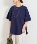 un dix cors(アンディコール) シルケット風シンプル5分袖Tシャツ