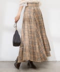 NICE CLAUP / OLIVE des OLIVE OUTLET(ナイスクラップ  / オリーブ デ オリーブ アウトレット) 【natural couture】ハイウエストサーキュラーチェックスカート