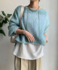 DOUDOU(ドゥドゥ) 裾シアー切替ジョーゼットTEE