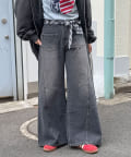 CIAOPANIC(チャオパニック) 【cian denim/シアンデニム】スプリットフロントワイドデニム#002